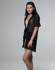 Diamante Open Front Kimono