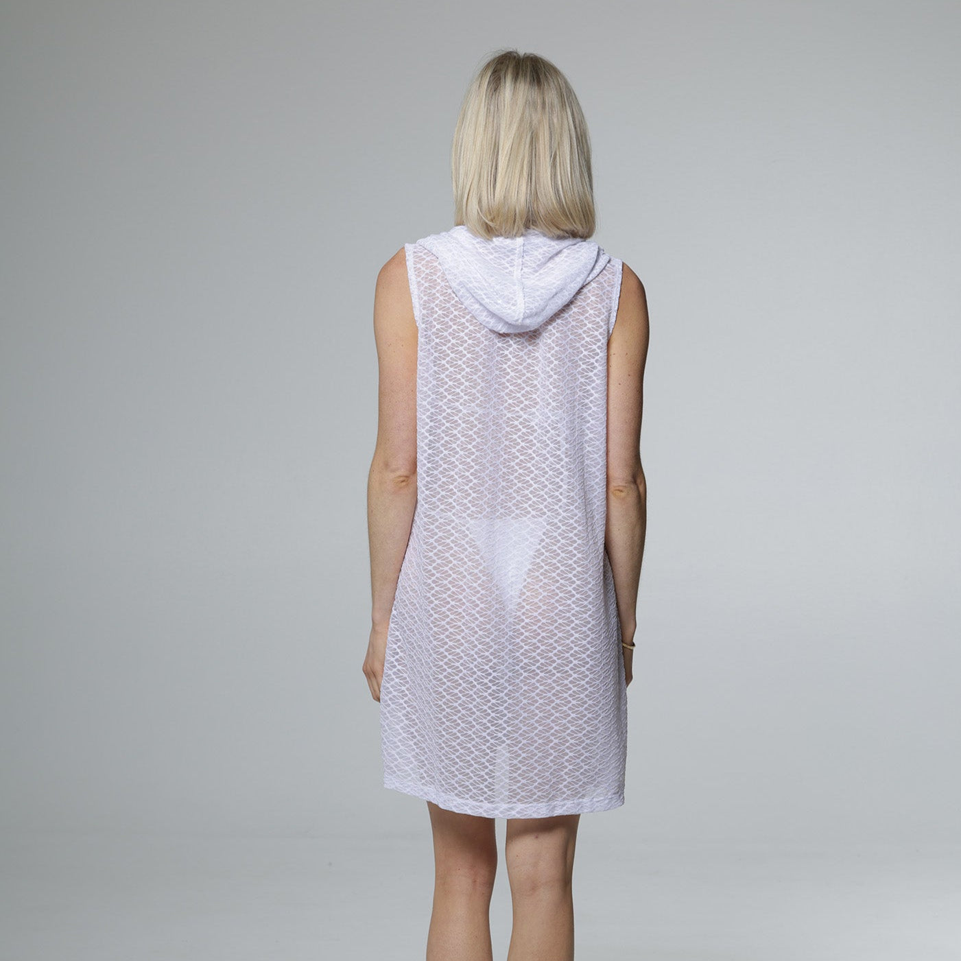 Escala Sleeveless Button Down Hoodie