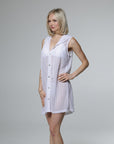 Escala Sleeveless Button Down Hoodie