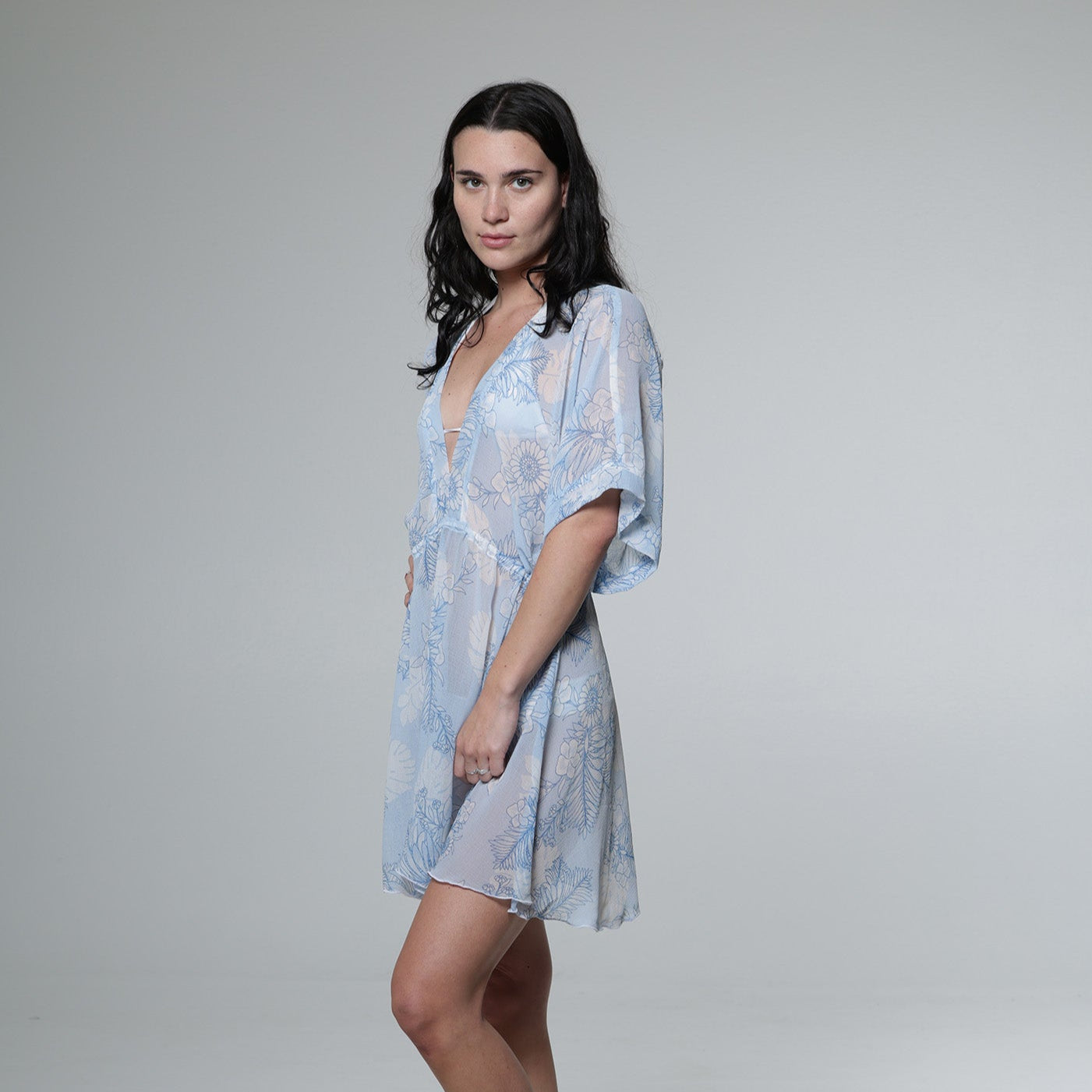 Waikiki V-Neck Kimono Dress
