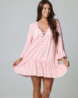 Petals Lace Up Tiered Dress